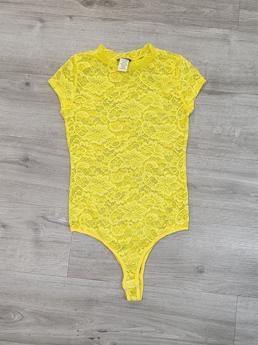 Yellow Lace Womens One-Piece Bodysuit